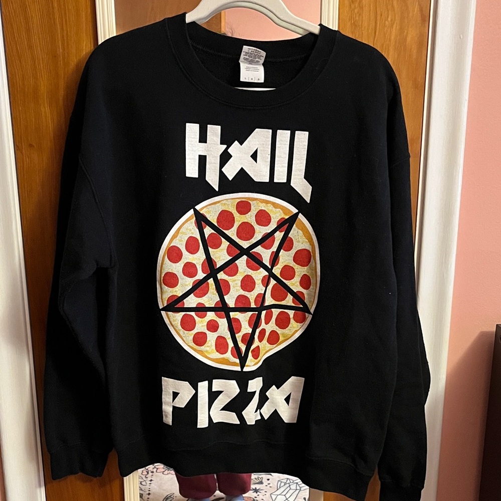 Hail Pizza Crewneck Sweatshirt Unisex Large